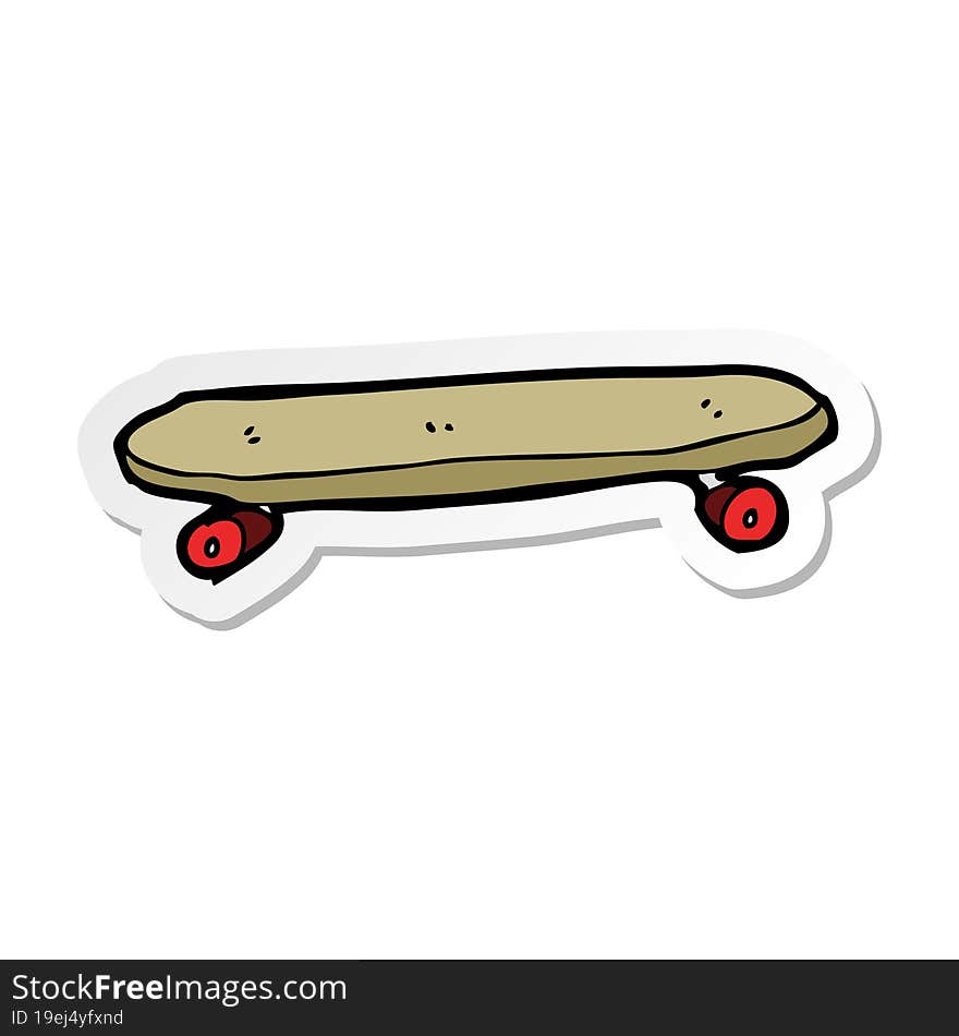 sticker of a cartoon skateboard