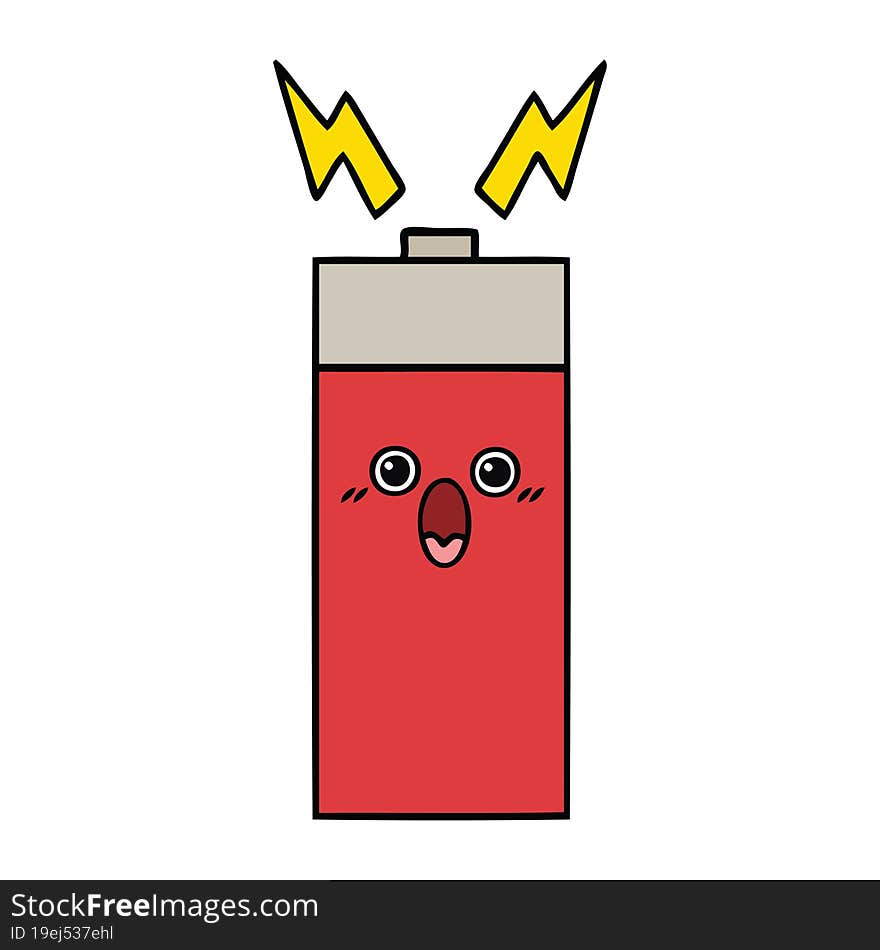 cute cartoon of a battery. cute cartoon of a battery