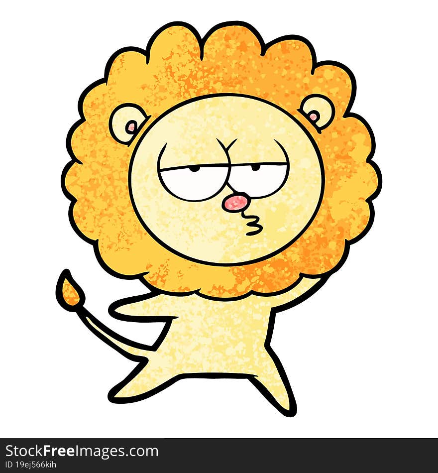 cartoon bored lion. cartoon bored lion