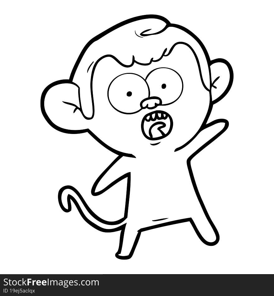 cartoon shocked monkey. cartoon shocked monkey