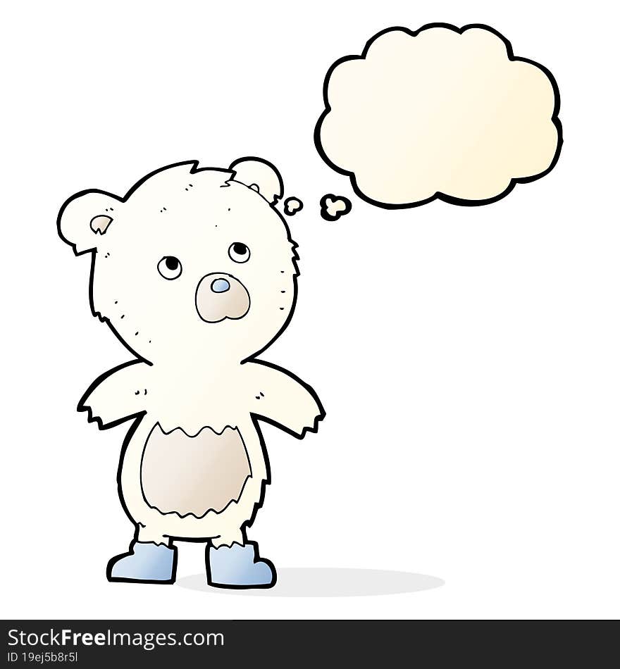 Cartoon Cute Little Bear With Thought Bubble