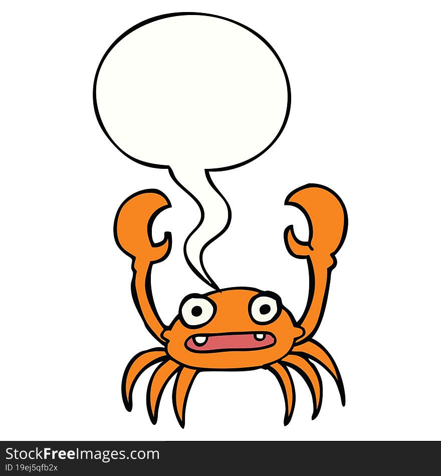 Cartoon Crab And Speech Bubble