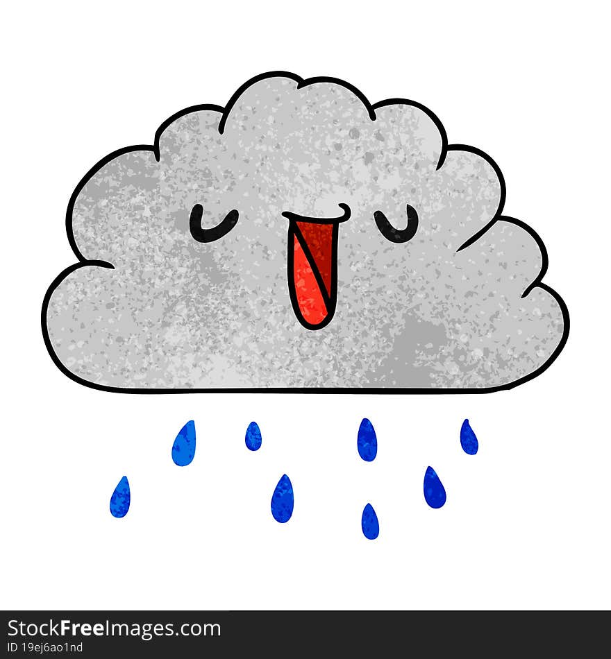 textured cartoon kawaii weather rain cloud