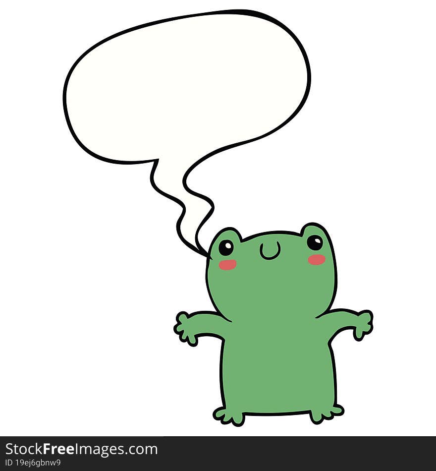 Cartoon Frog And Speech Bubble