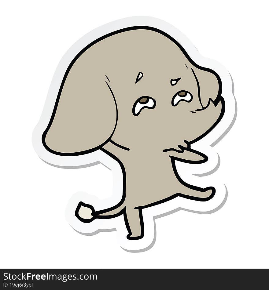 sticker of a cartoon elephant remembering