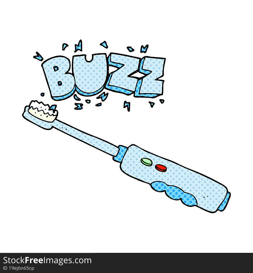 cartoon buzzing electric toothbrush