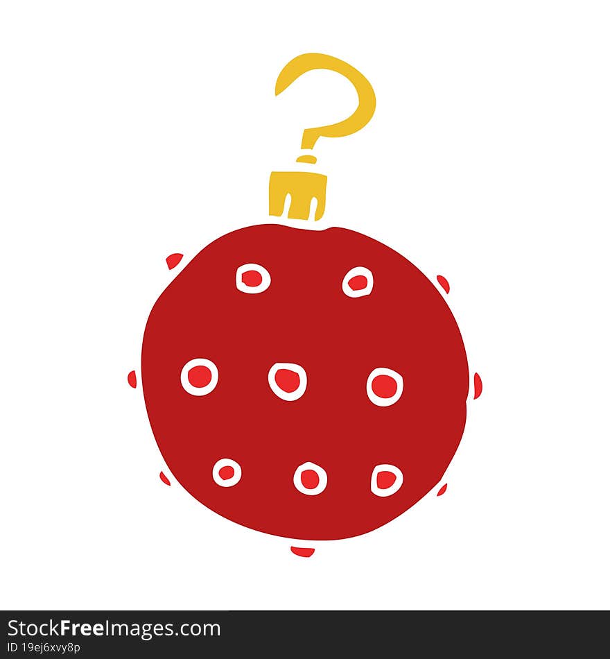 cartoon doodle red bauble