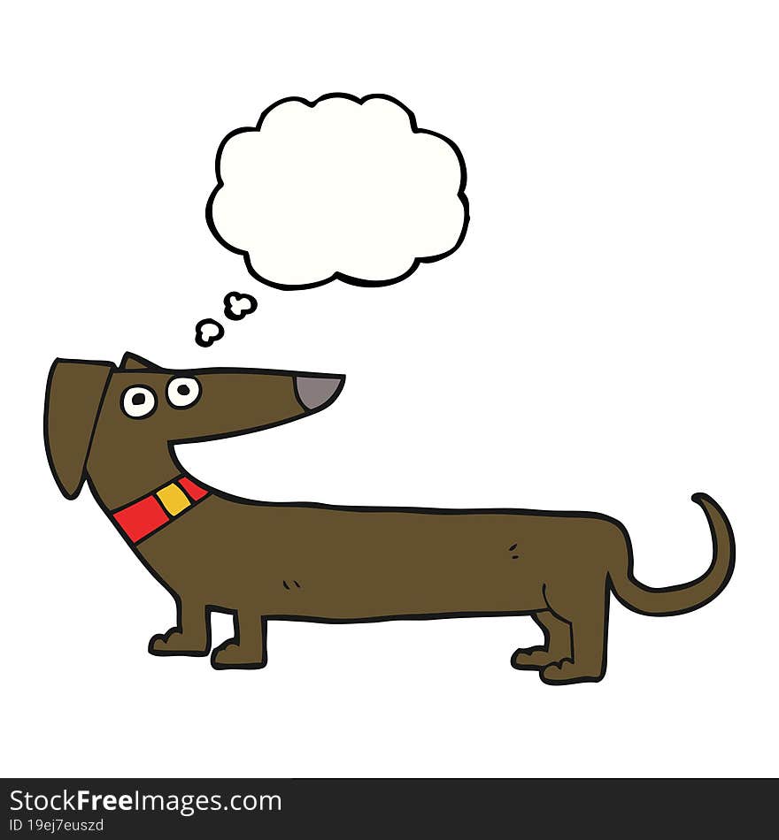 Thought Bubble Cartoon Sausage Dog