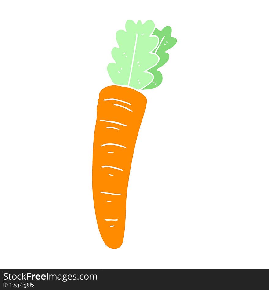 flat color illustration of a cartoon carrot