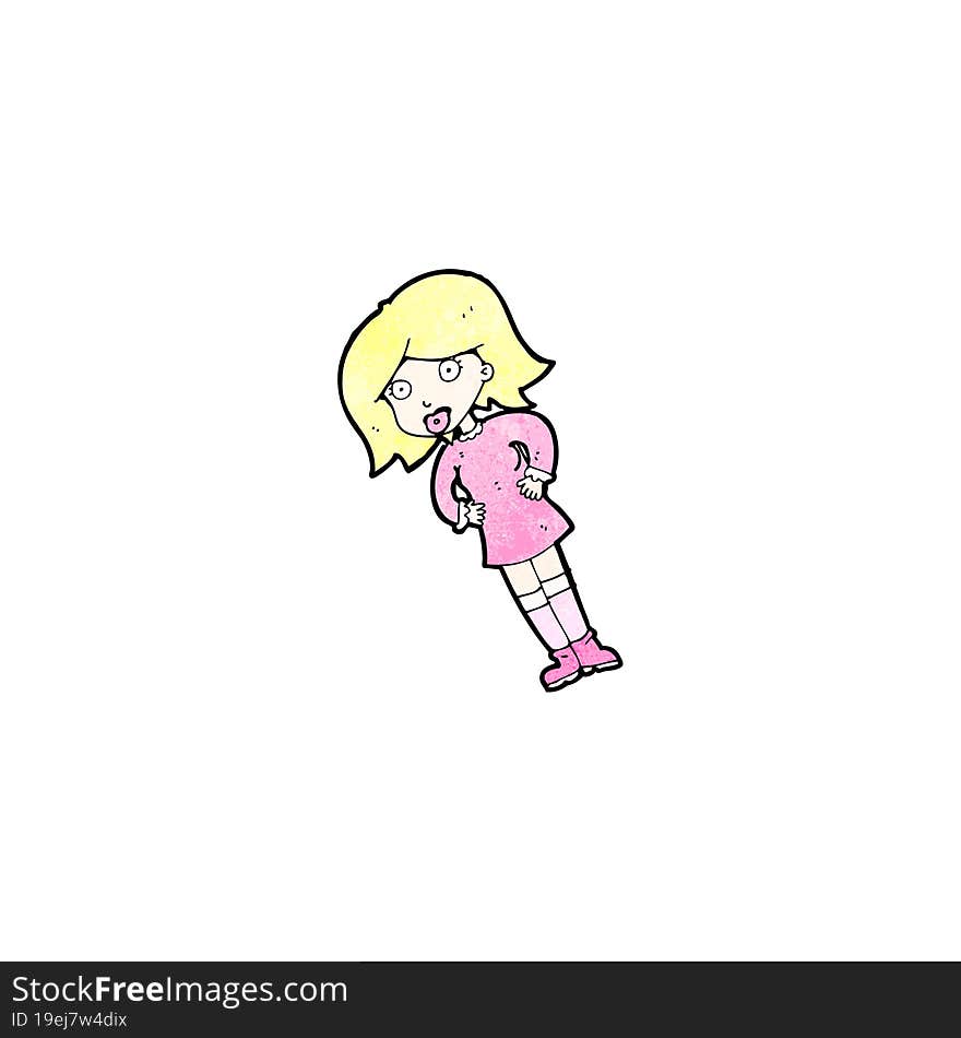 cartoon blond woman with hands on hips