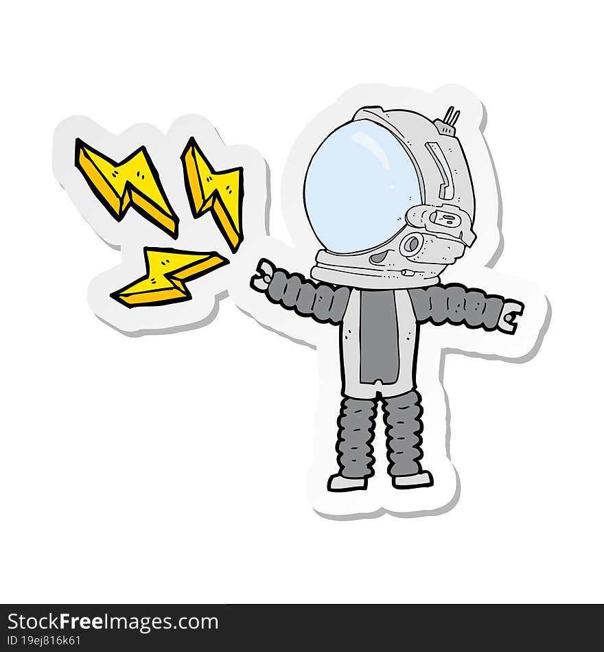 sticker of a cartoon space man