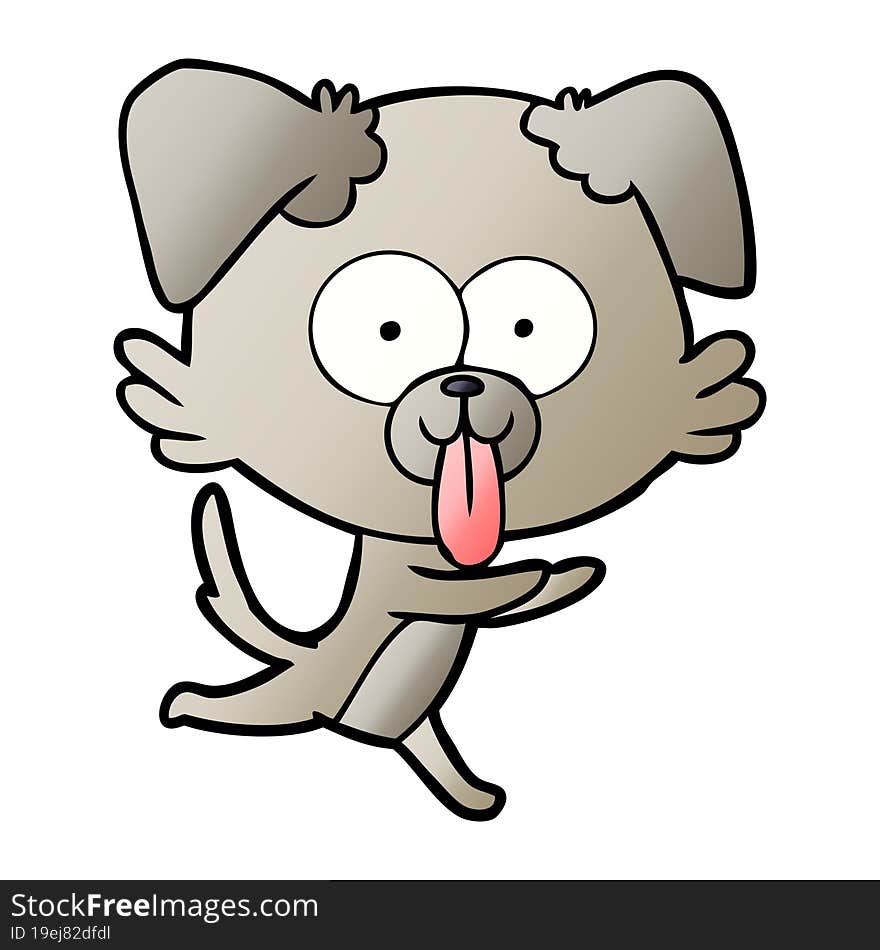 cartoon running dog with tongue sticking out. cartoon running dog with tongue sticking out