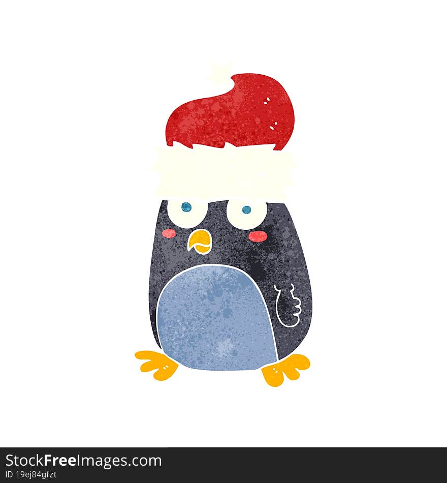 retro cartoon penguin