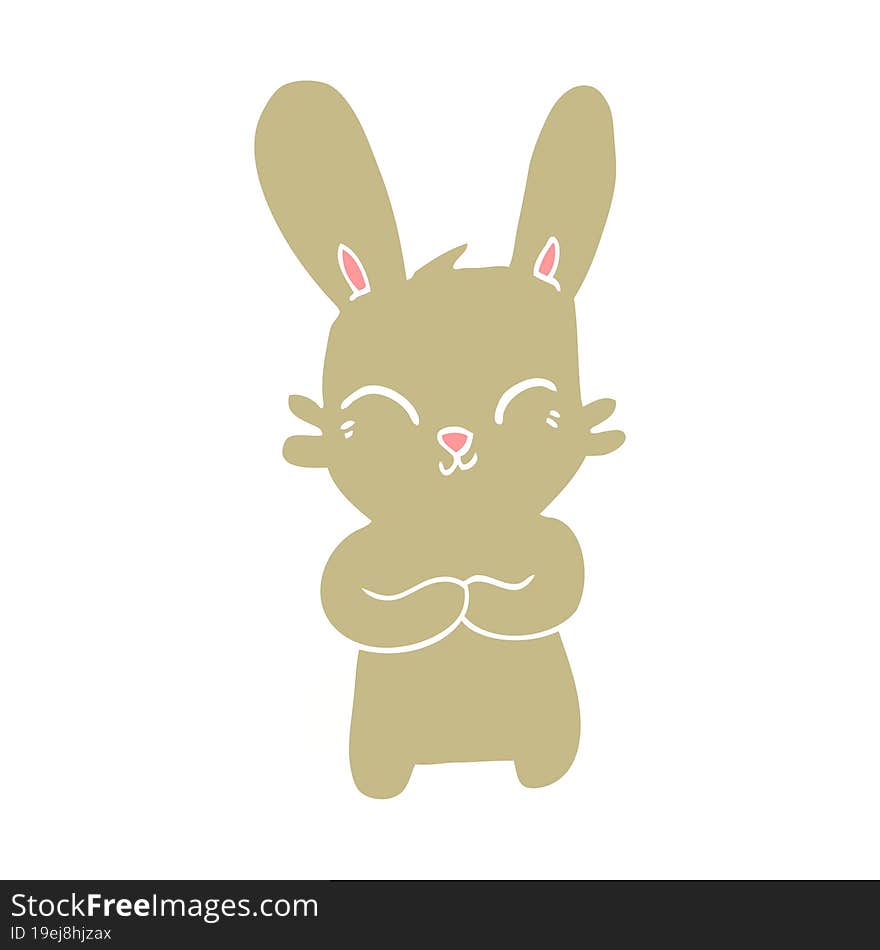 cute flat color illustration cartoon rabbit