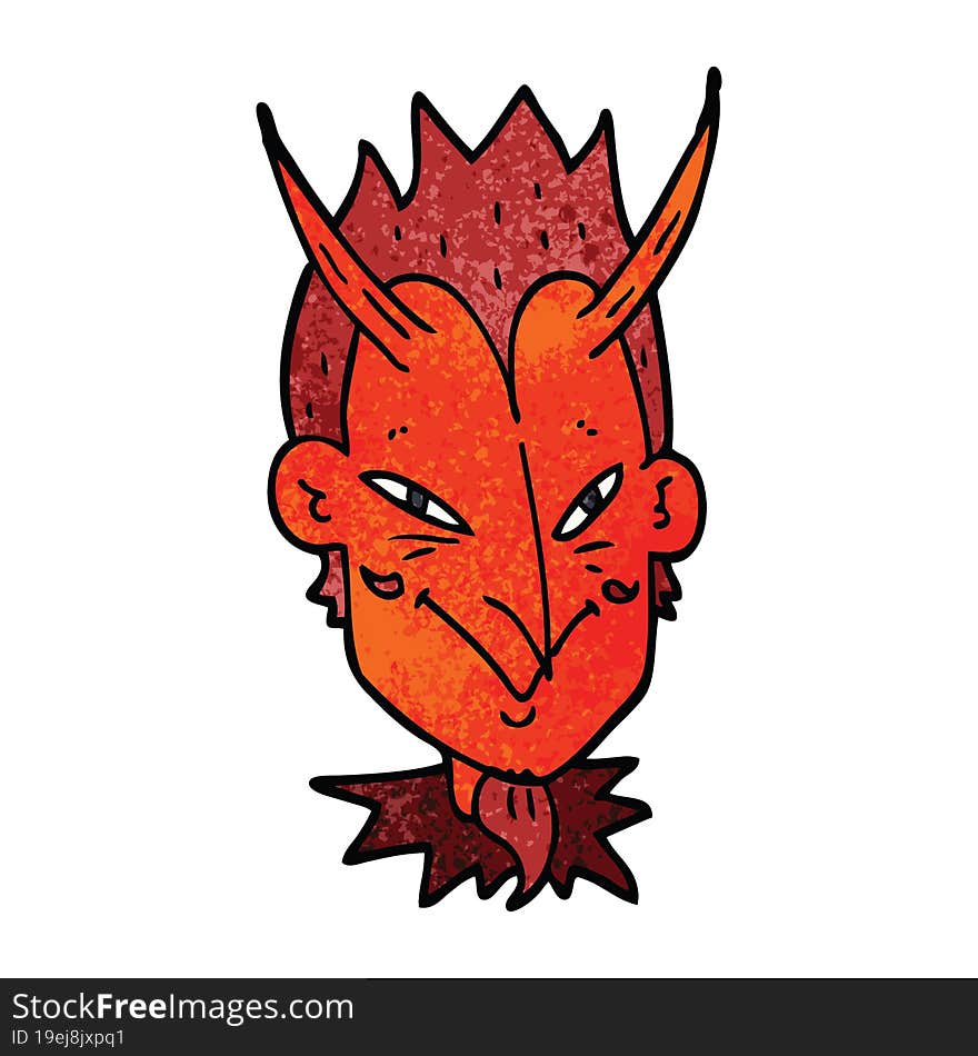 cartoon doodle devil face