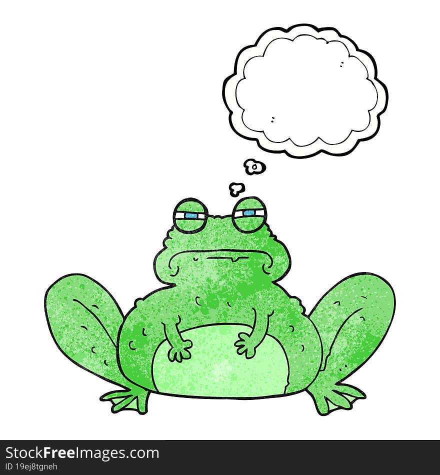 Thought Bubble Textured Cartoon Frog