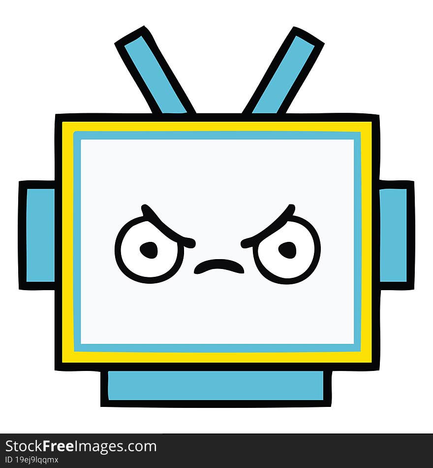 Cute Cartoon Robot Head