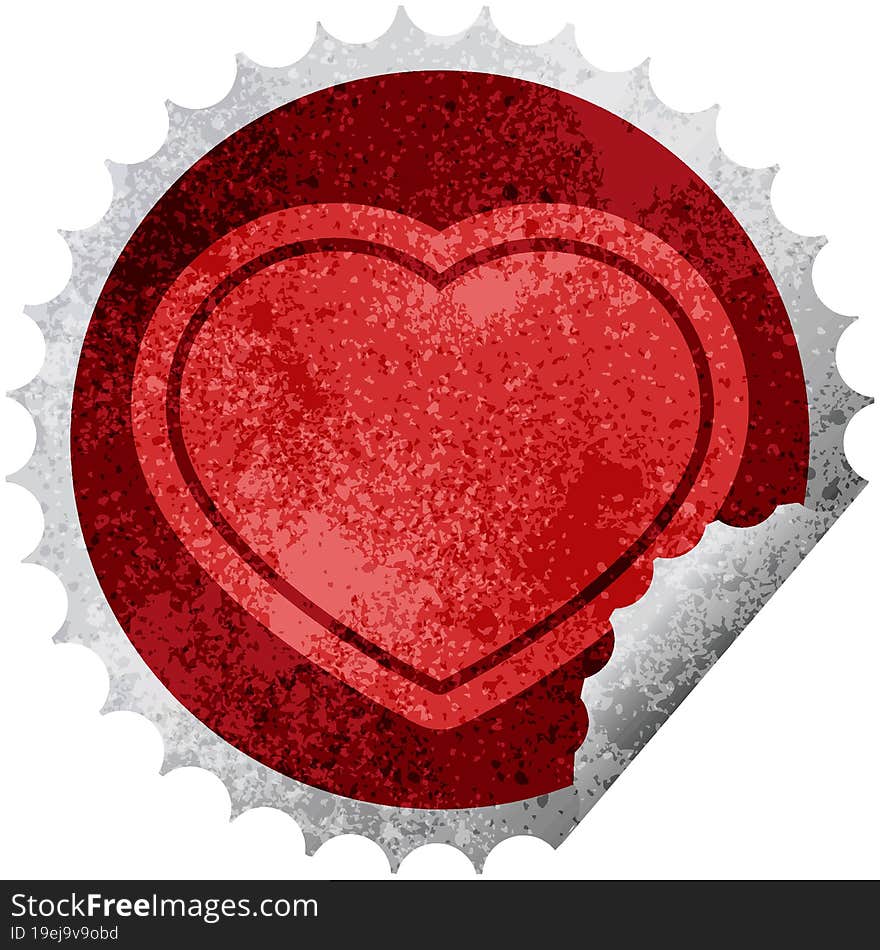 heart symbol round sticker stamp