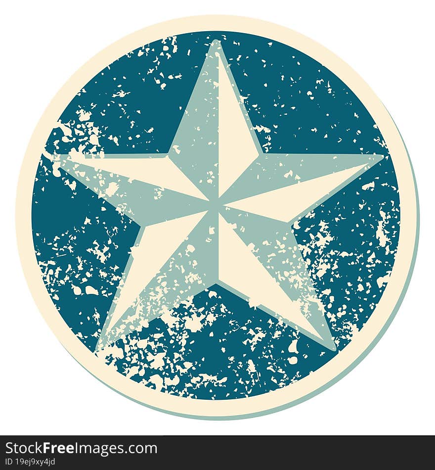 iconic distressed sticker tattoo style image of a star. iconic distressed sticker tattoo style image of a star