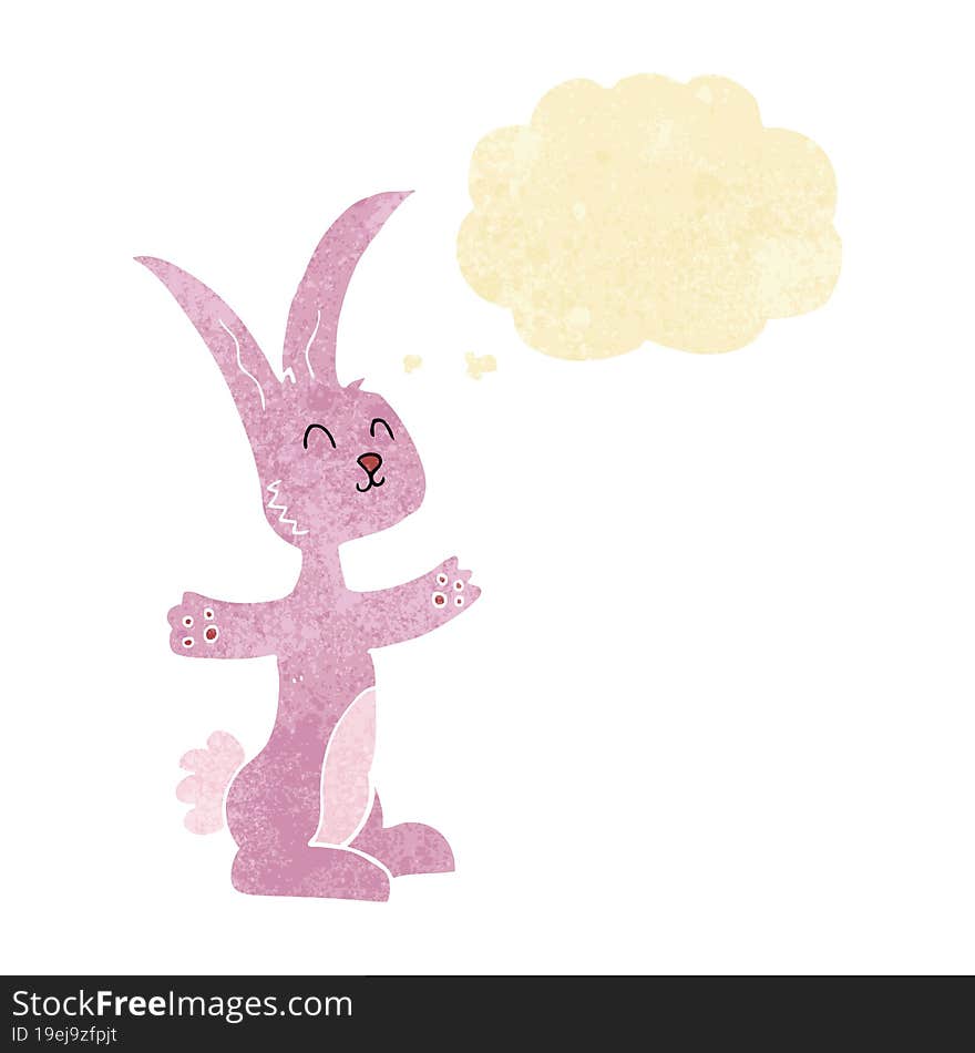 cartoon rabbit with thought bubble