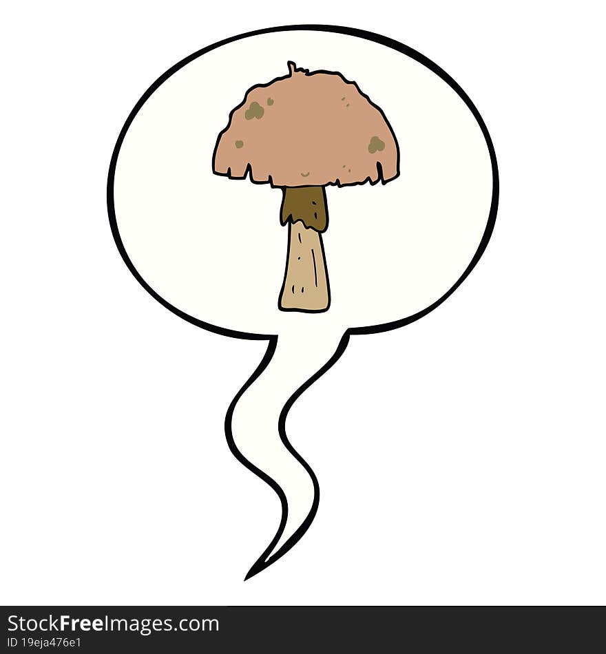 Cartoon Mushroom And Speech Bubble