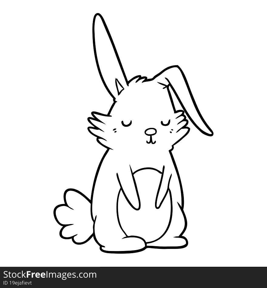 cartoon sleepy rabbit. cartoon sleepy rabbit