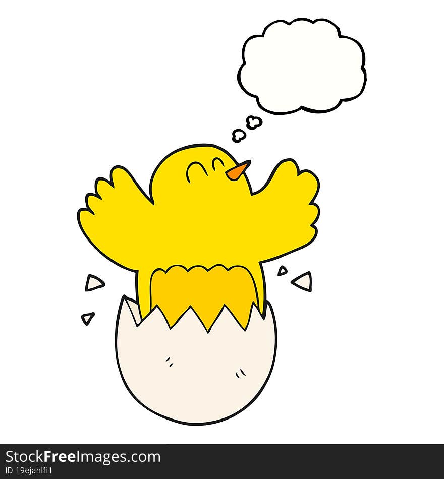 freehand drawn thought bubble cartoon hatching egg