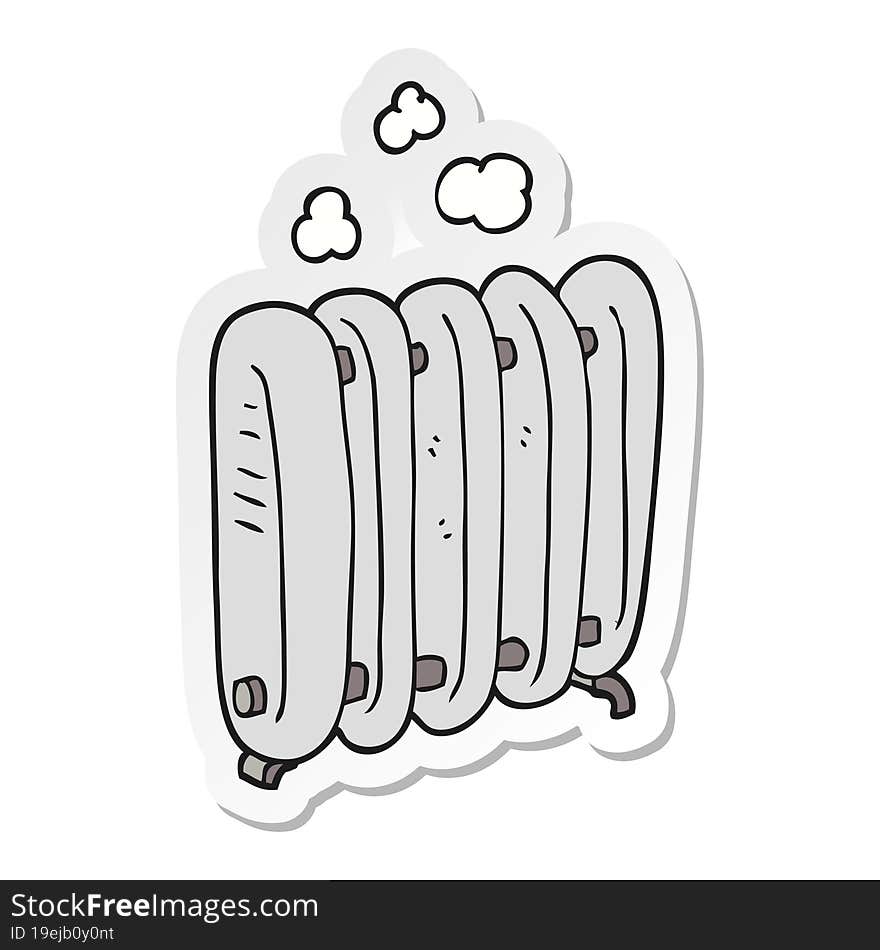 Sticker Of A Cartoon Radiator