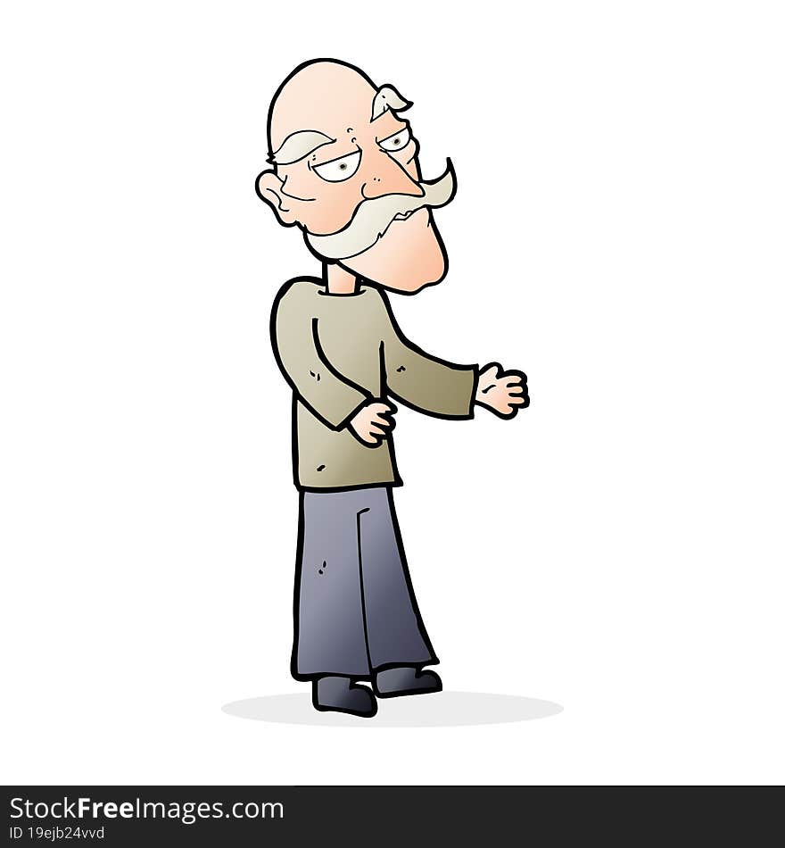 cartoon old man with mustache