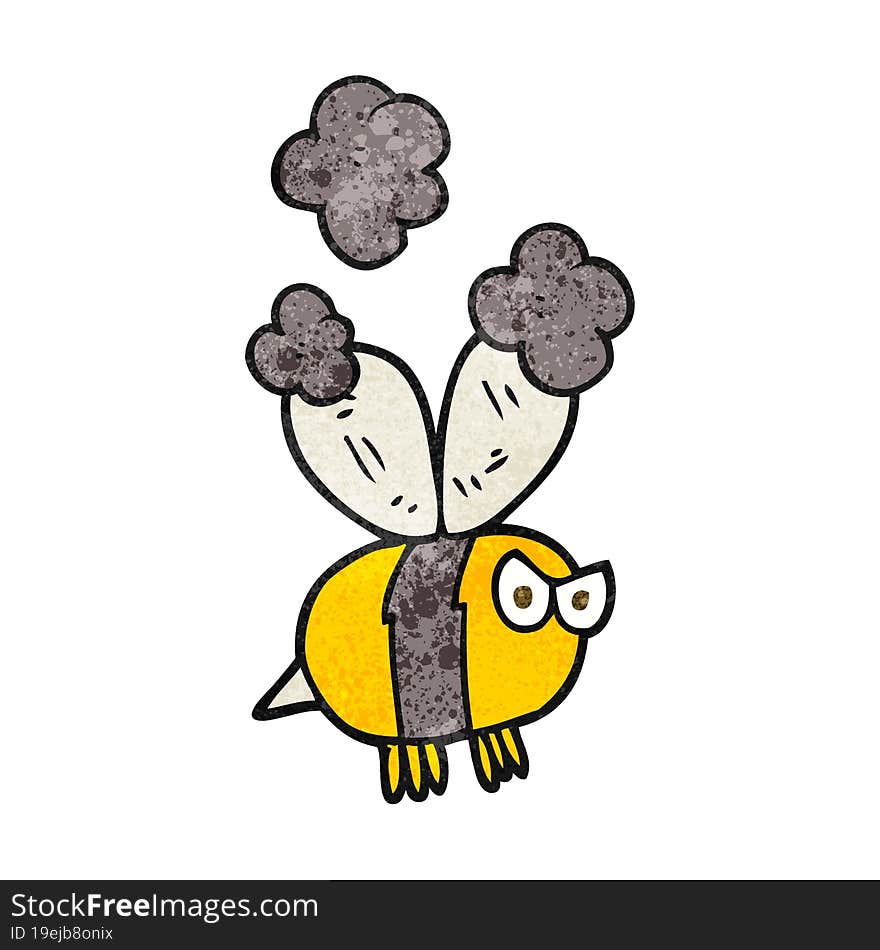 textured cartoon angry bee