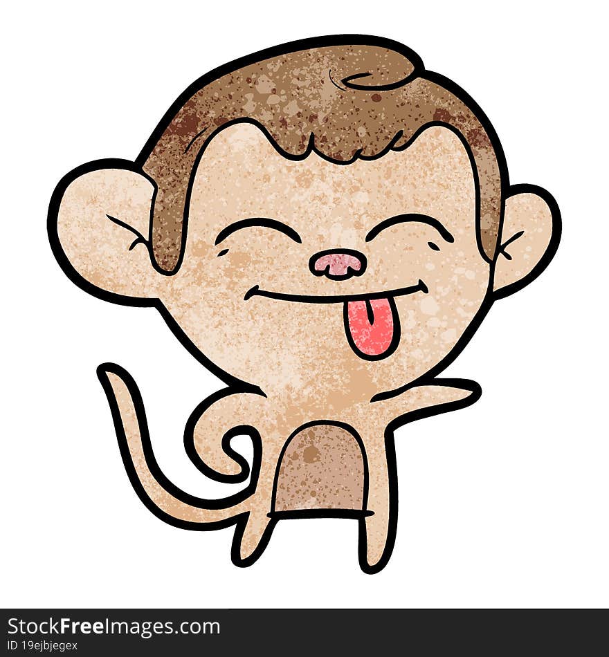 funny cartoon monkey pointing. funny cartoon monkey pointing