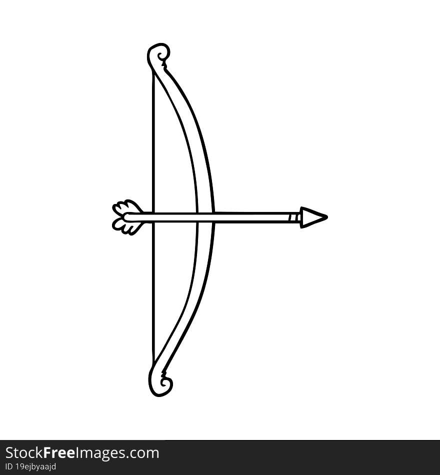 cartoon bow and arrow. cartoon bow and arrow