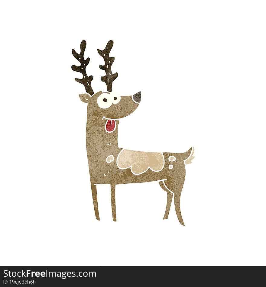 retro cartoon reindeer