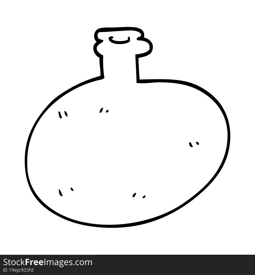 line drawing cartoon of a glass bottle