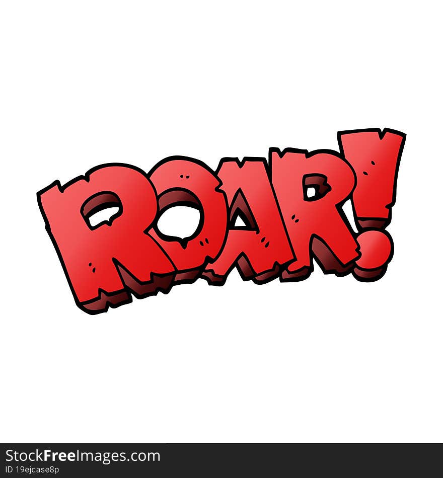 cartoon doodle roar sign