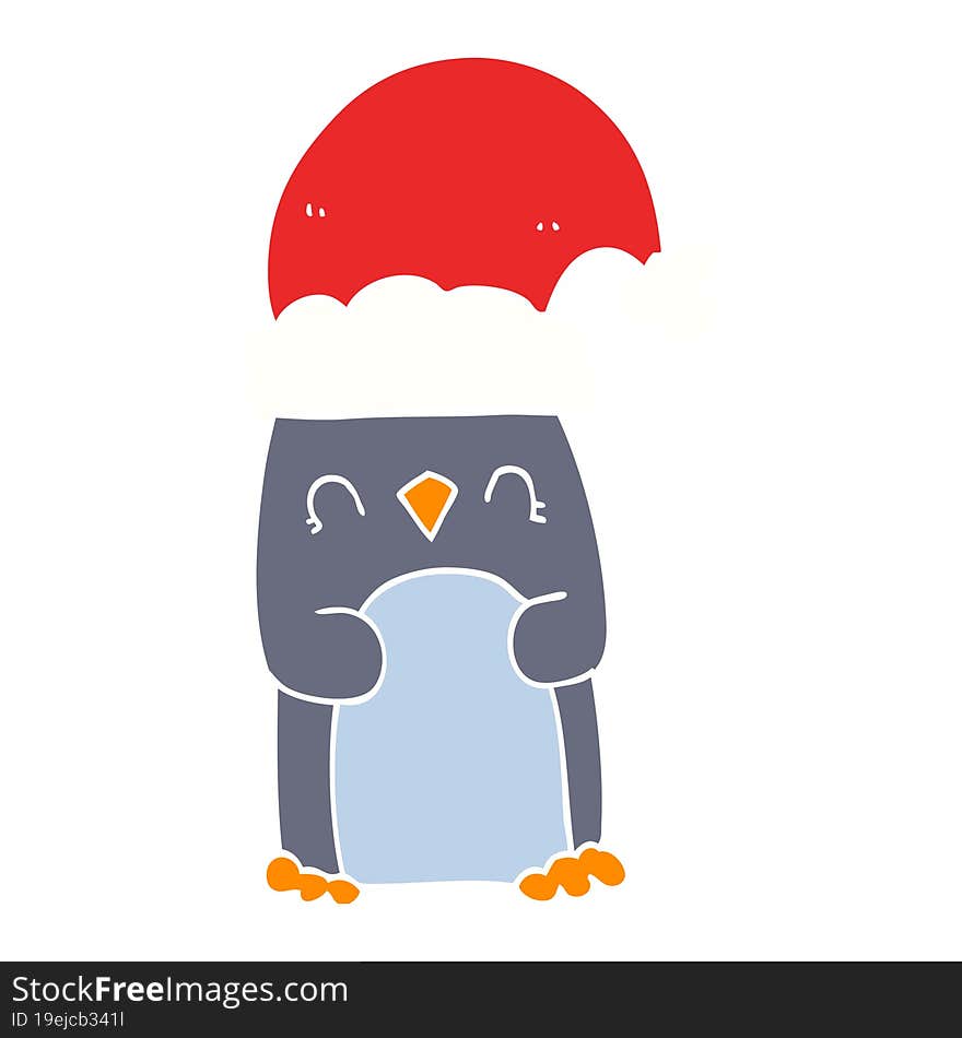 flat color style cartoon penguin