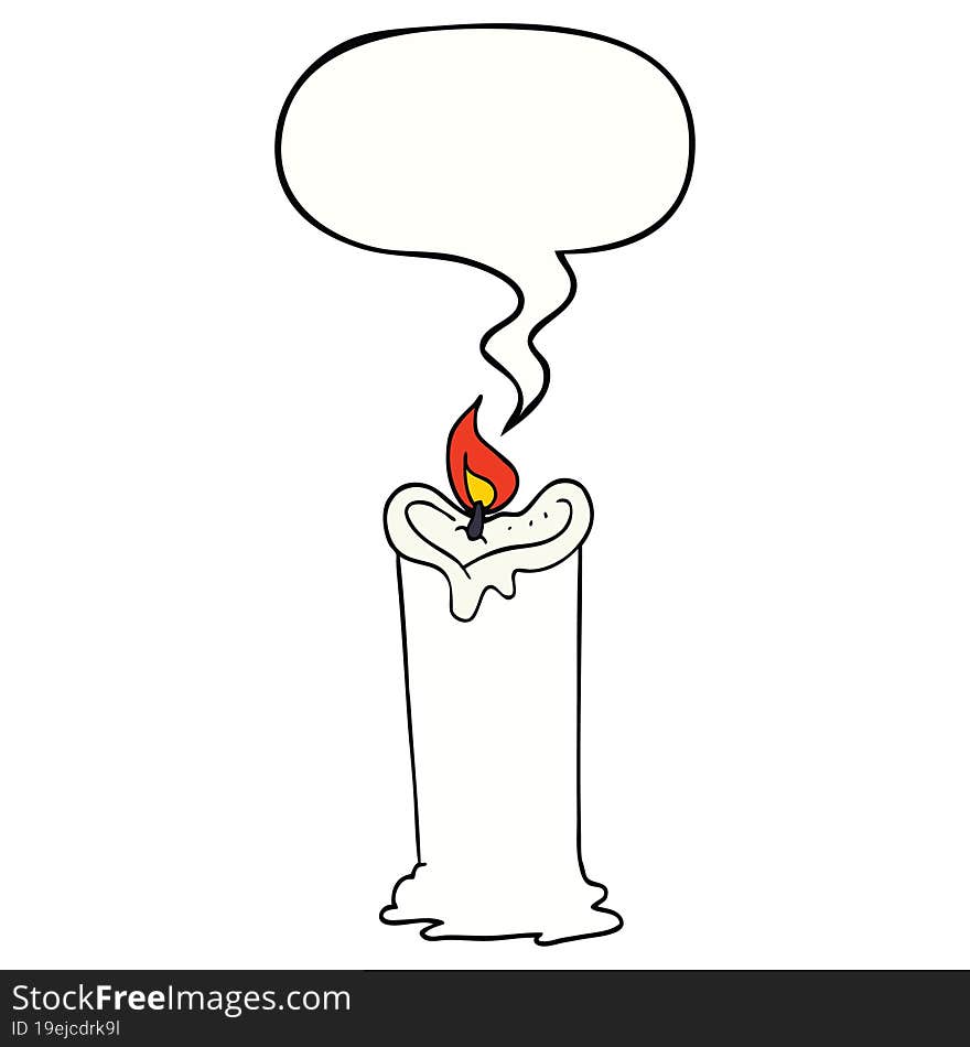 cartoon candle and speech bubble