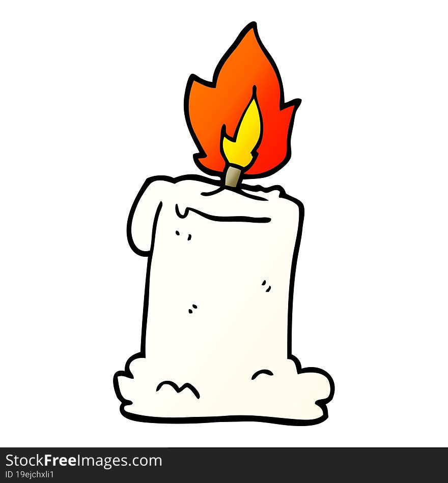 cartoon doodle lit candle