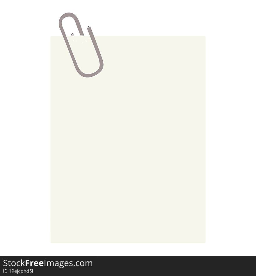 flat color style cartoon paper with paperclip