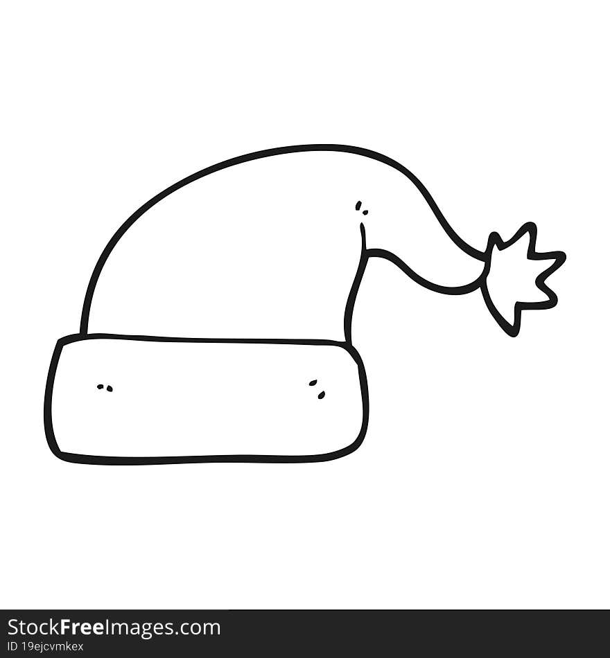 black and white cartoon christmas hat