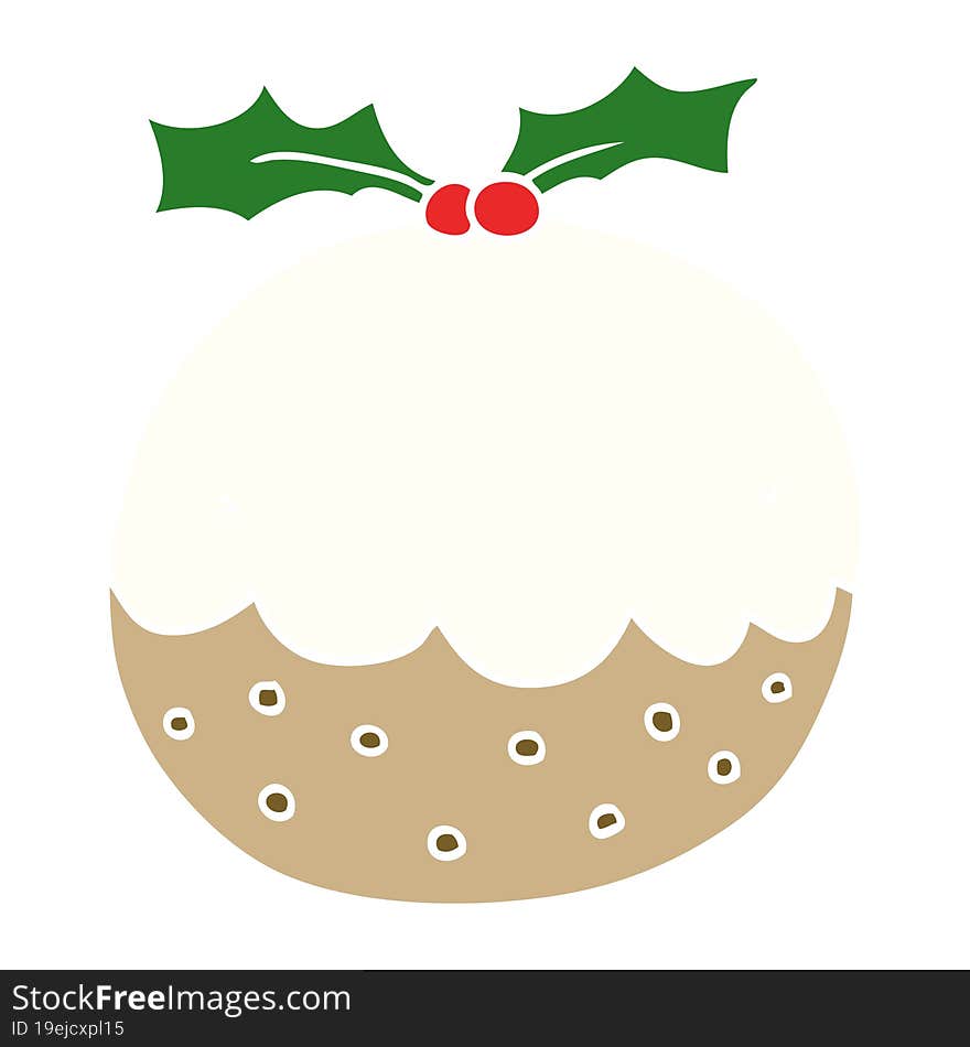 flat color style cartoon christmas pudding