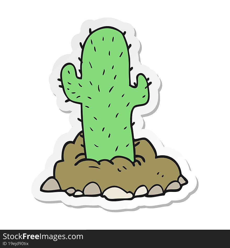 sticker of a cartoon cactus