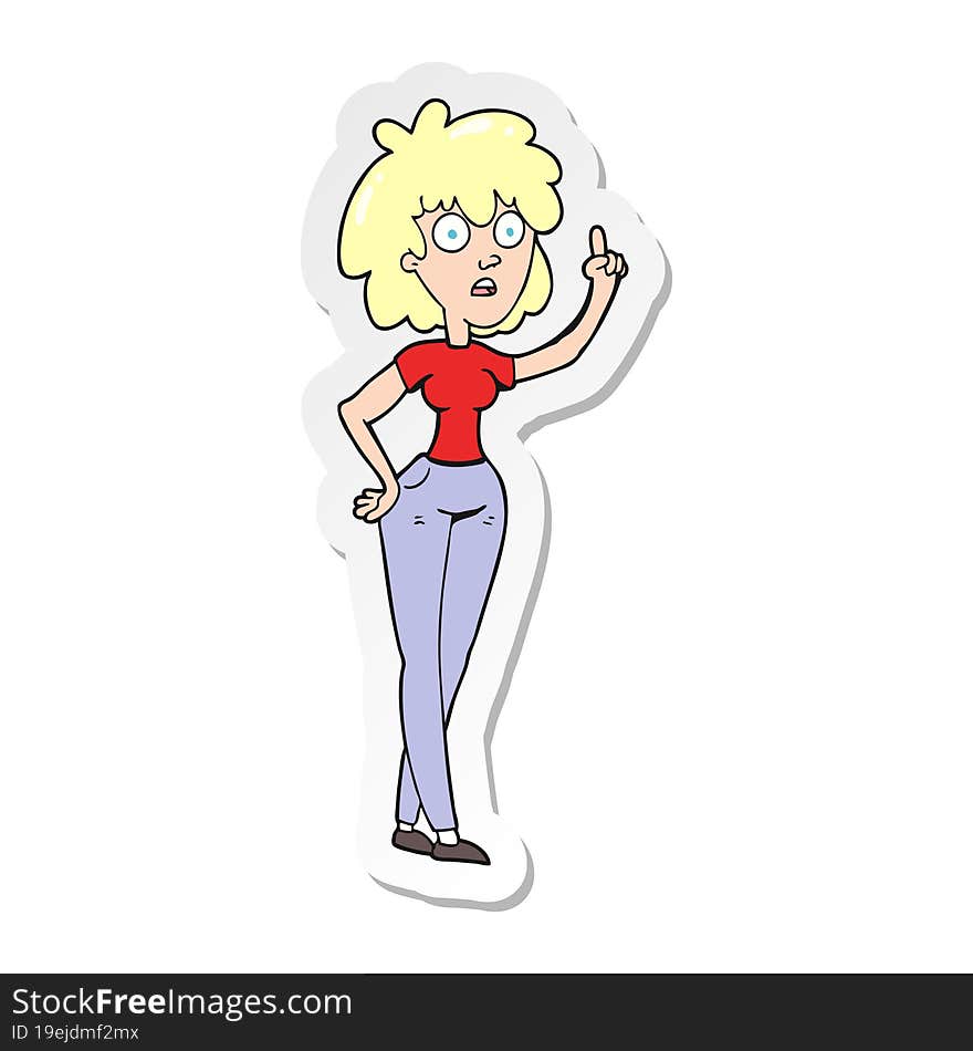 sticker of a cartoon woman