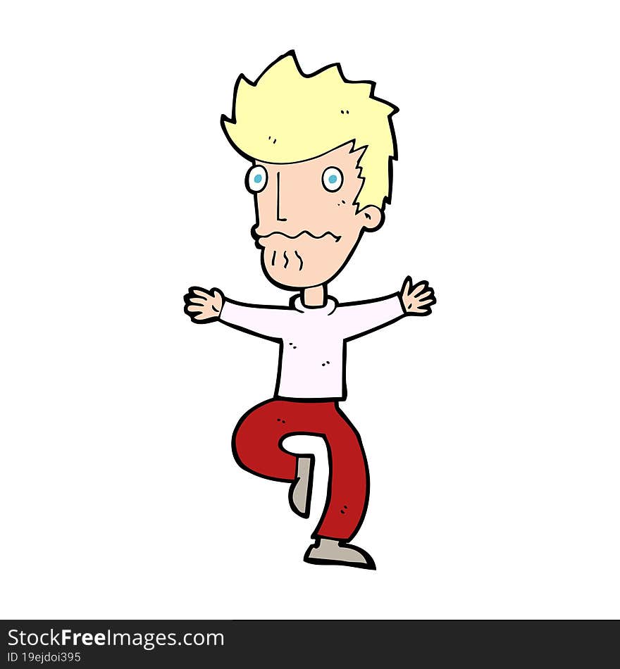 cartoon frightened man