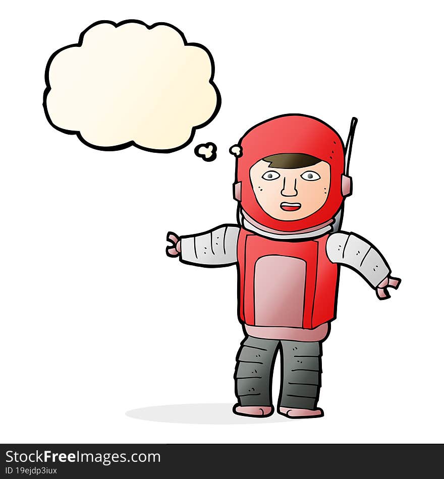 Cartoon Astronaut With Thought Bubble