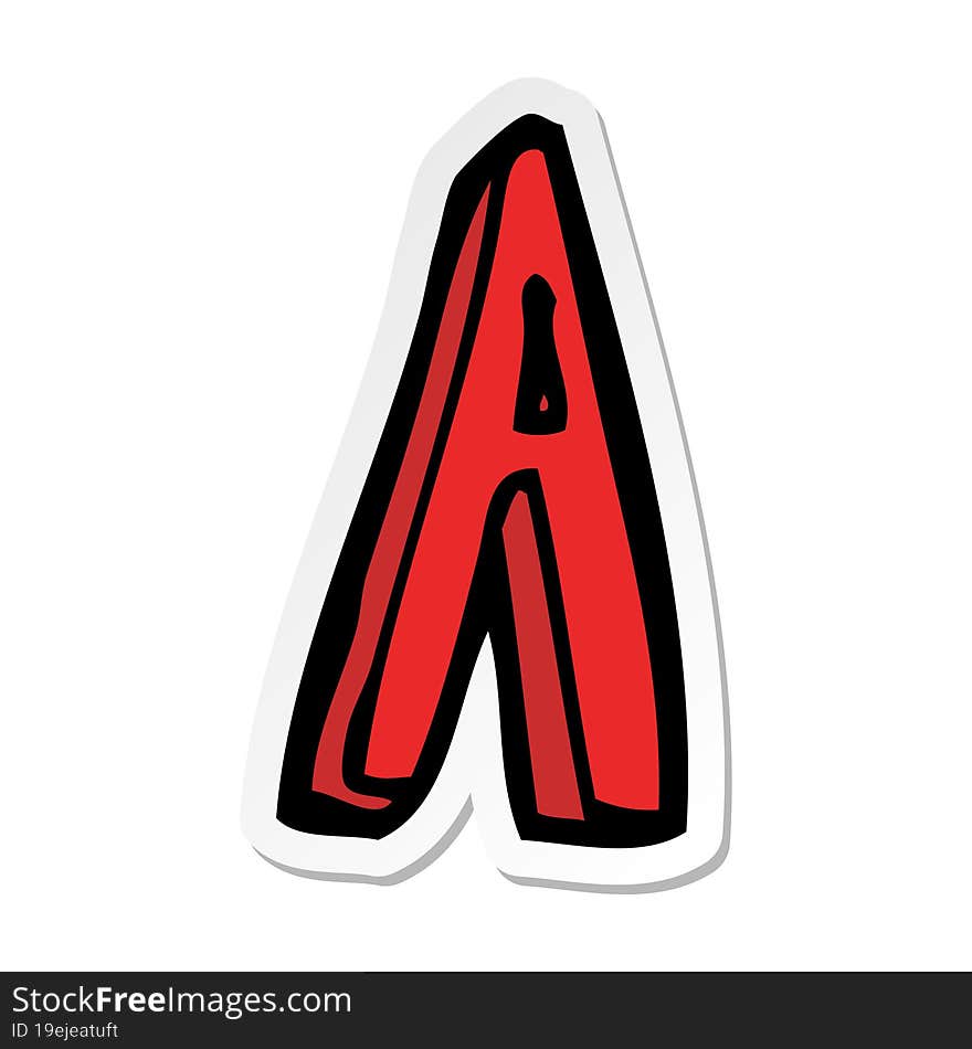 sticker of a cartoon letter