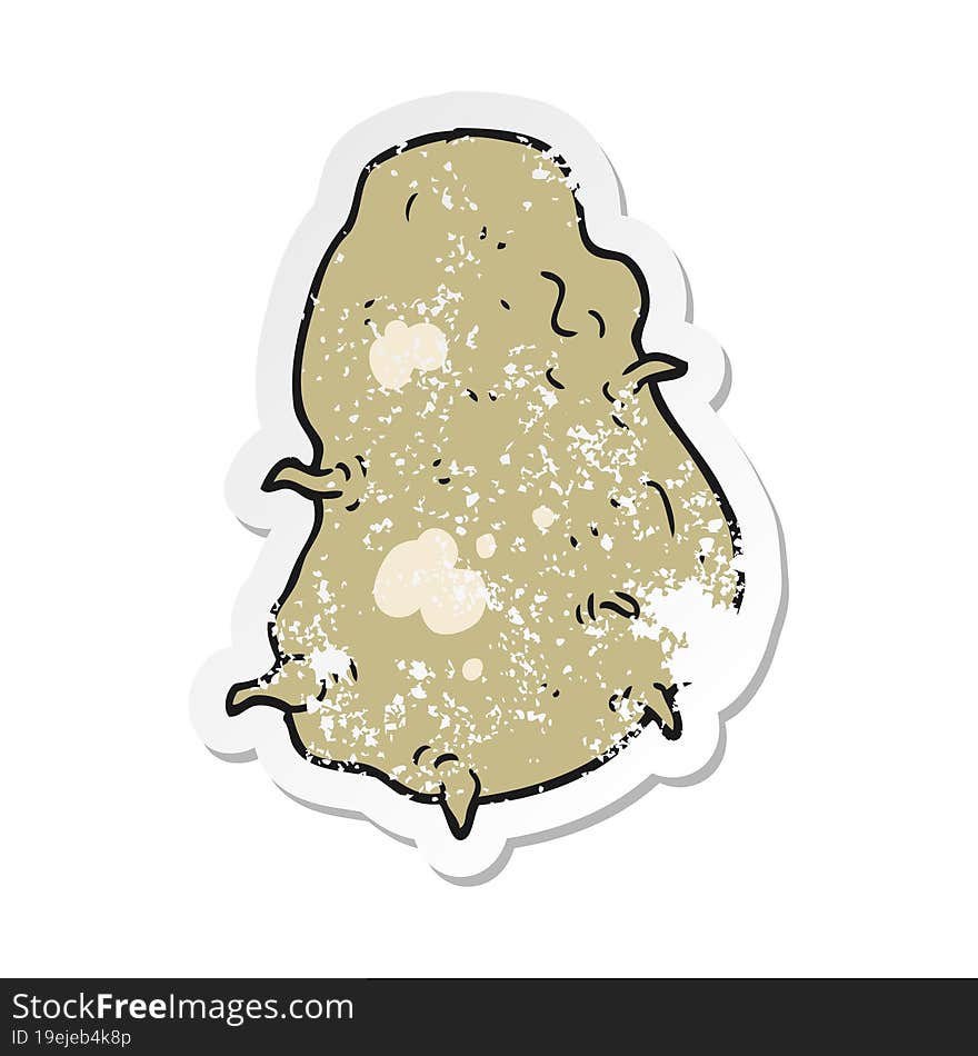 retro distressed sticker of a cartoon potato