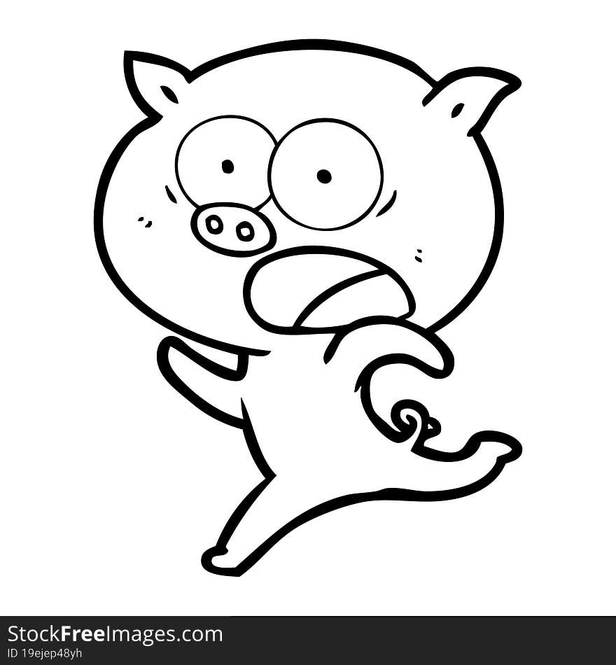 cartoon pig running. cartoon pig running