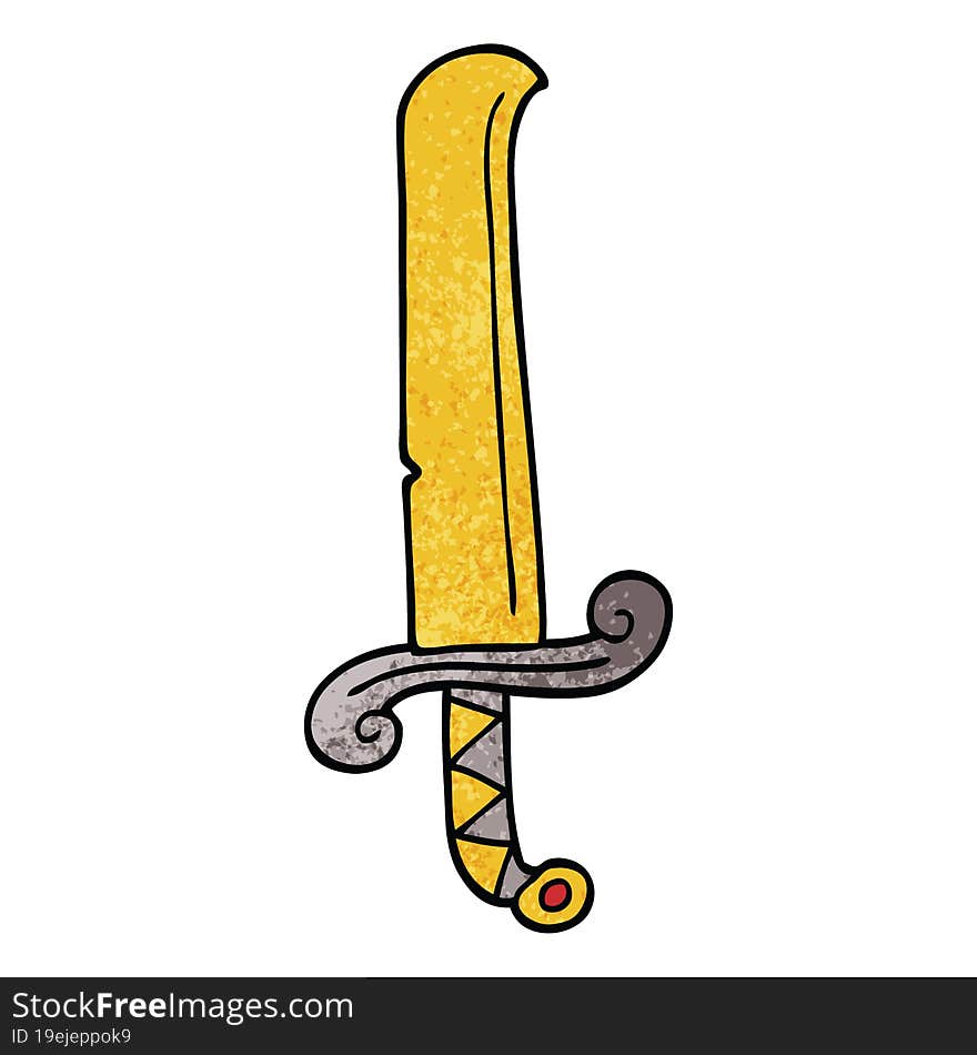 cartoon doodle ancient sword