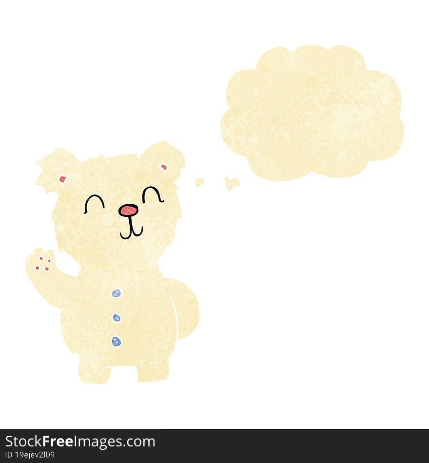 cartoon polar bear with thought bubble